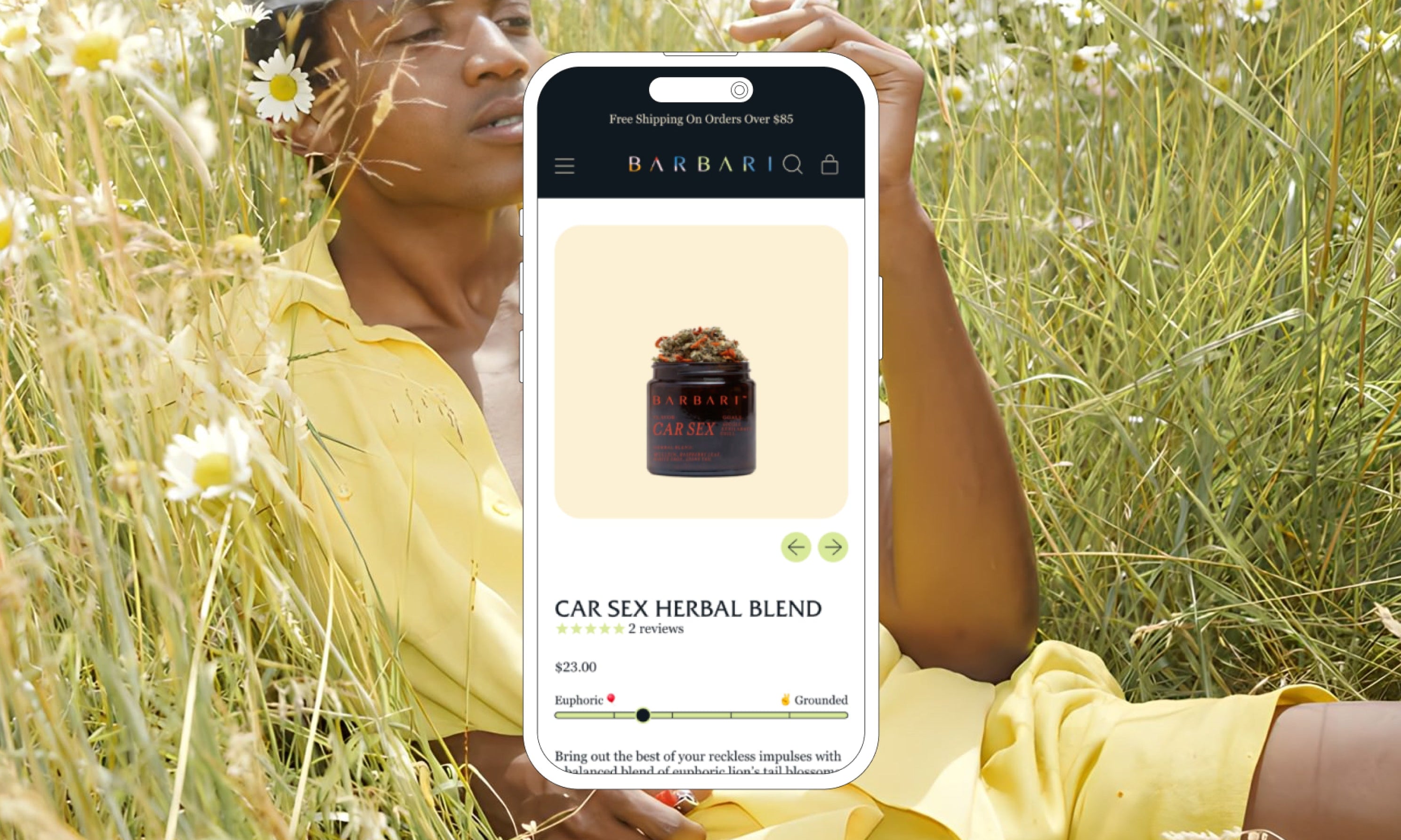Primo product pages for flavorful, BIPOC-owned herbal standout Barbari